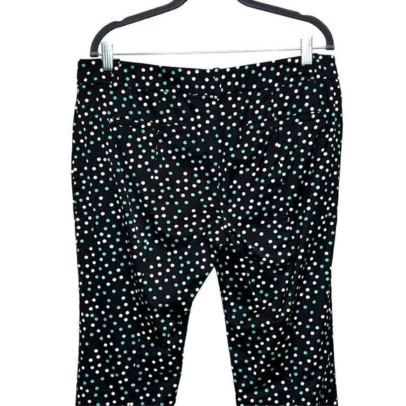 Ann Taylor green and white polka dot ankle pants with black background size 12 - Picture 10 of 13